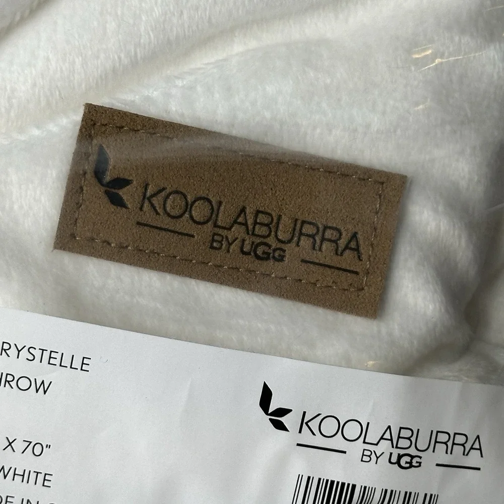 KOOLABURRA by UGG Chloe Textured Faux Fur Throw Blanket 50 x 70 White Soft